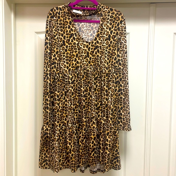 Super soft animal, print, long sleeve dress by Oddy Clothing- regular and plus - Picture 3 of 9